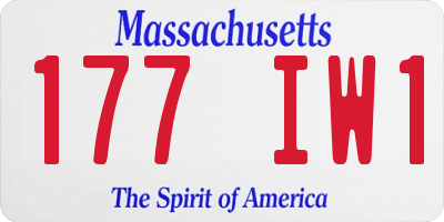 MA license plate 177IW1