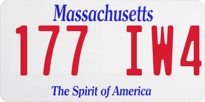 MA license plate 177IW4