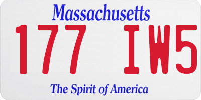 MA license plate 177IW5