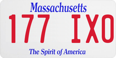MA license plate 177IX0
