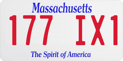 MA license plate 177IX1