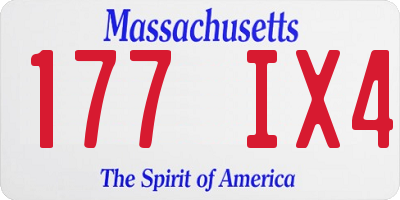 MA license plate 177IX4