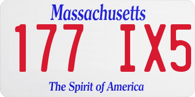 MA license plate 177IX5