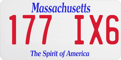 MA license plate 177IX6
