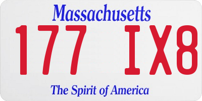 MA license plate 177IX8