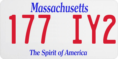 MA license plate 177IY2