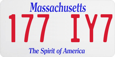 MA license plate 177IY7