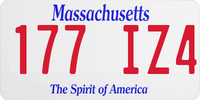 MA license plate 177IZ4
