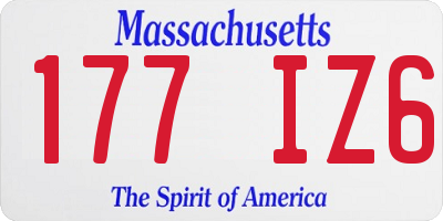 MA license plate 177IZ6