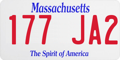 MA license plate 177JA2