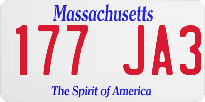 MA license plate 177JA3