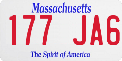 MA license plate 177JA6