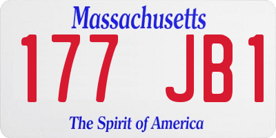 MA license plate 177JB1