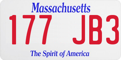 MA license plate 177JB3