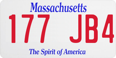 MA license plate 177JB4