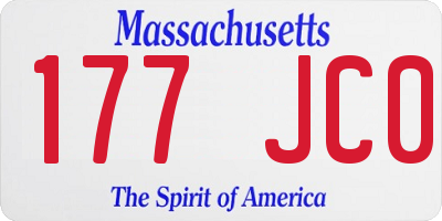 MA license plate 177JC0