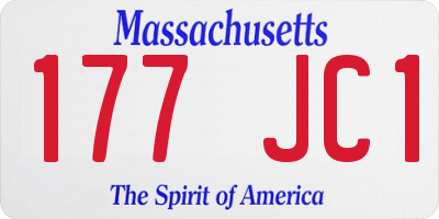 MA license plate 177JC1