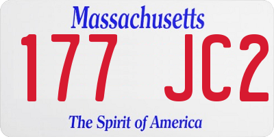 MA license plate 177JC2