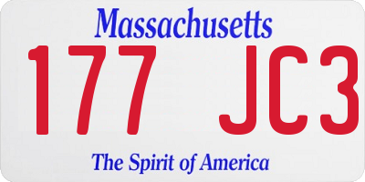 MA license plate 177JC3
