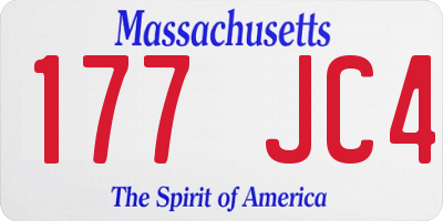 MA license plate 177JC4