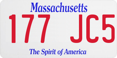 MA license plate 177JC5