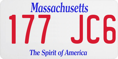 MA license plate 177JC6