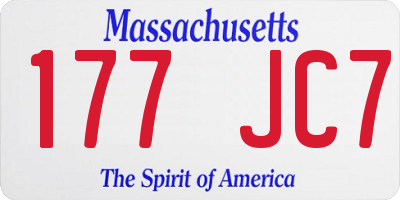 MA license plate 177JC7