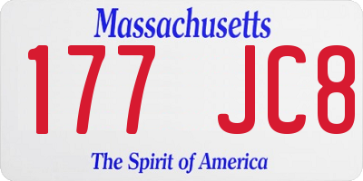 MA license plate 177JC8