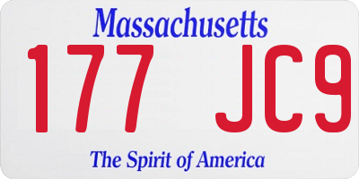 MA license plate 177JC9