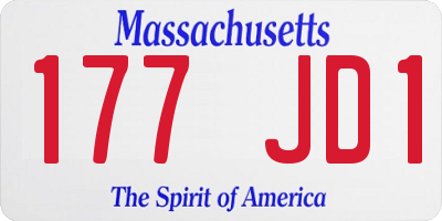 MA license plate 177JD1
