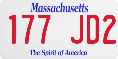 MA license plate 177JD2