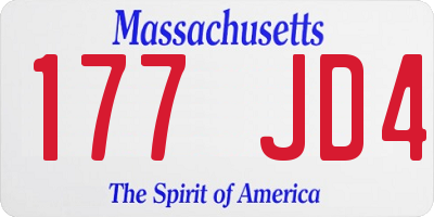 MA license plate 177JD4