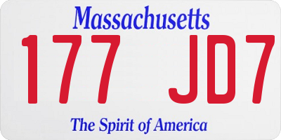 MA license plate 177JD7