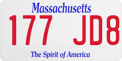 MA license plate 177JD8
