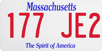 MA license plate 177JE2
