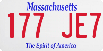 MA license plate 177JE7