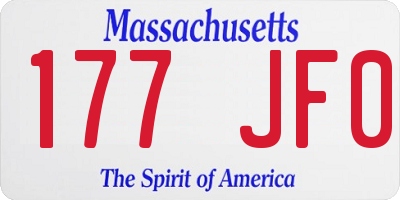 MA license plate 177JF0