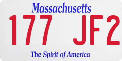 MA license plate 177JF2