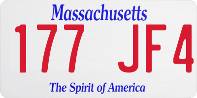 MA license plate 177JF4