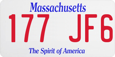 MA license plate 177JF6