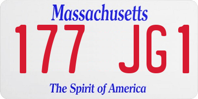 MA license plate 177JG1