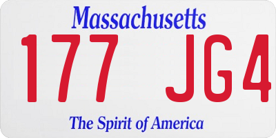 MA license plate 177JG4