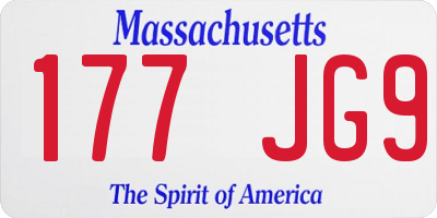 MA license plate 177JG9