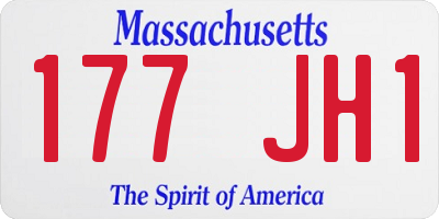 MA license plate 177JH1