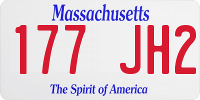 MA license plate 177JH2