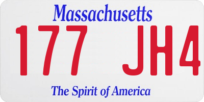 MA license plate 177JH4