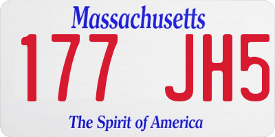 MA license plate 177JH5