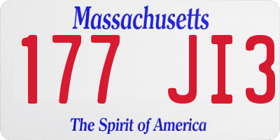 MA license plate 177JI3