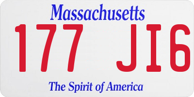 MA license plate 177JI6