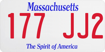 MA license plate 177JJ2